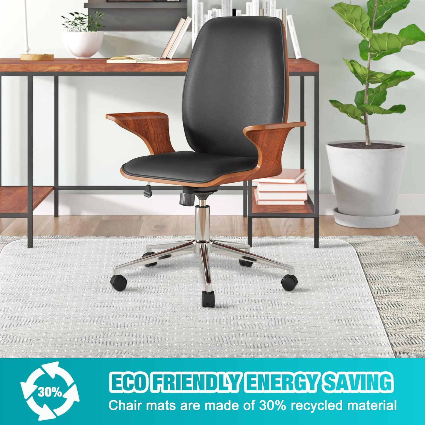 BesWin Extra Large Office Chair Mat for Carpeted Floors, 46" x 72" Transparent Desk Mat for Low Pile Carpet, Smooth Glide Computer Desk Chair Mat for Home, Office (Rectangle)