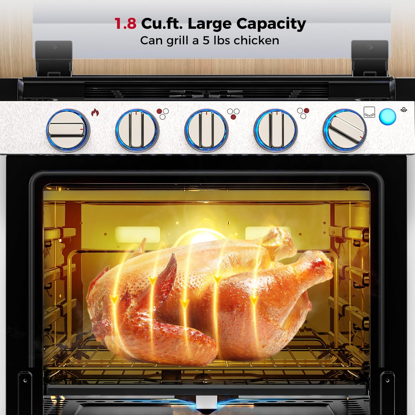 CAMPLUX 21 Inches RV Gas Range and 22 Inches RV Range Hood Combo