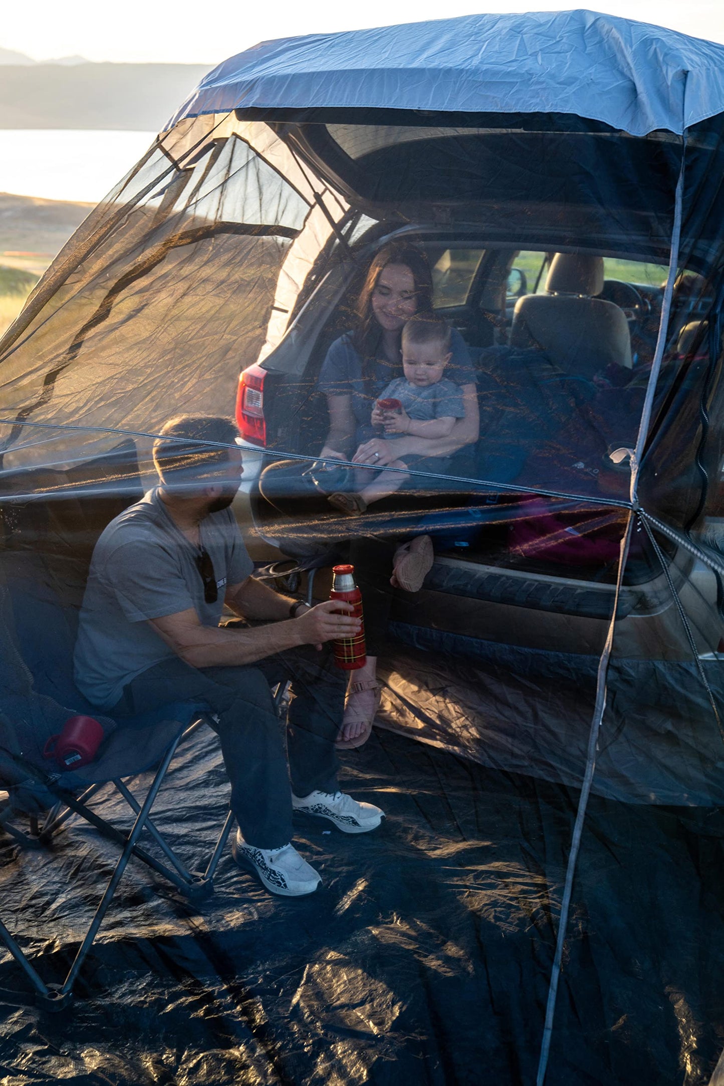 Camp Toad Universal SUV Tent Spacious Camping Attachment for SUV Car Van Minivan Hatchback and Truck Rear Door Setup for Outdoor and Tailgate Use with Most Automobiles with Screen Tent & Rainfly