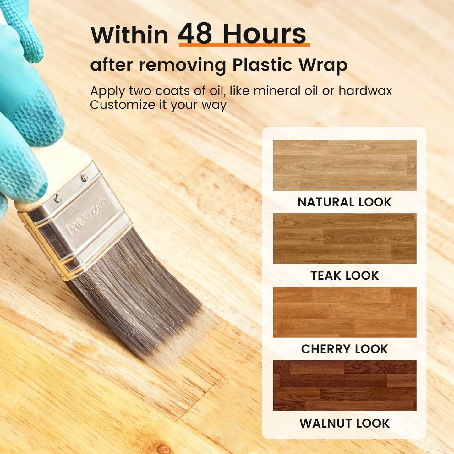 Butcher Block Countertop, Solid Wood Table Top - 3.5ft Unfinished Birch Work Bench Top Cut to Size for DIY Desktop/Washer Counter/Office Desk/Kitchen Island/Living and Dining Room Tables 42x25x1.5in
