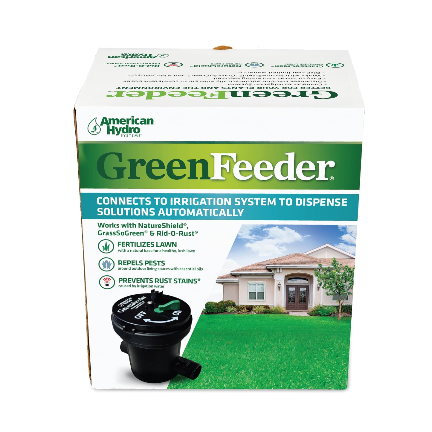American Hydro Systems GreenFeeder Automatic Liquid Injector System, Works with Residential or Commercial Lawn Irrigation System, Use with NatureShield or GrassSoGreen