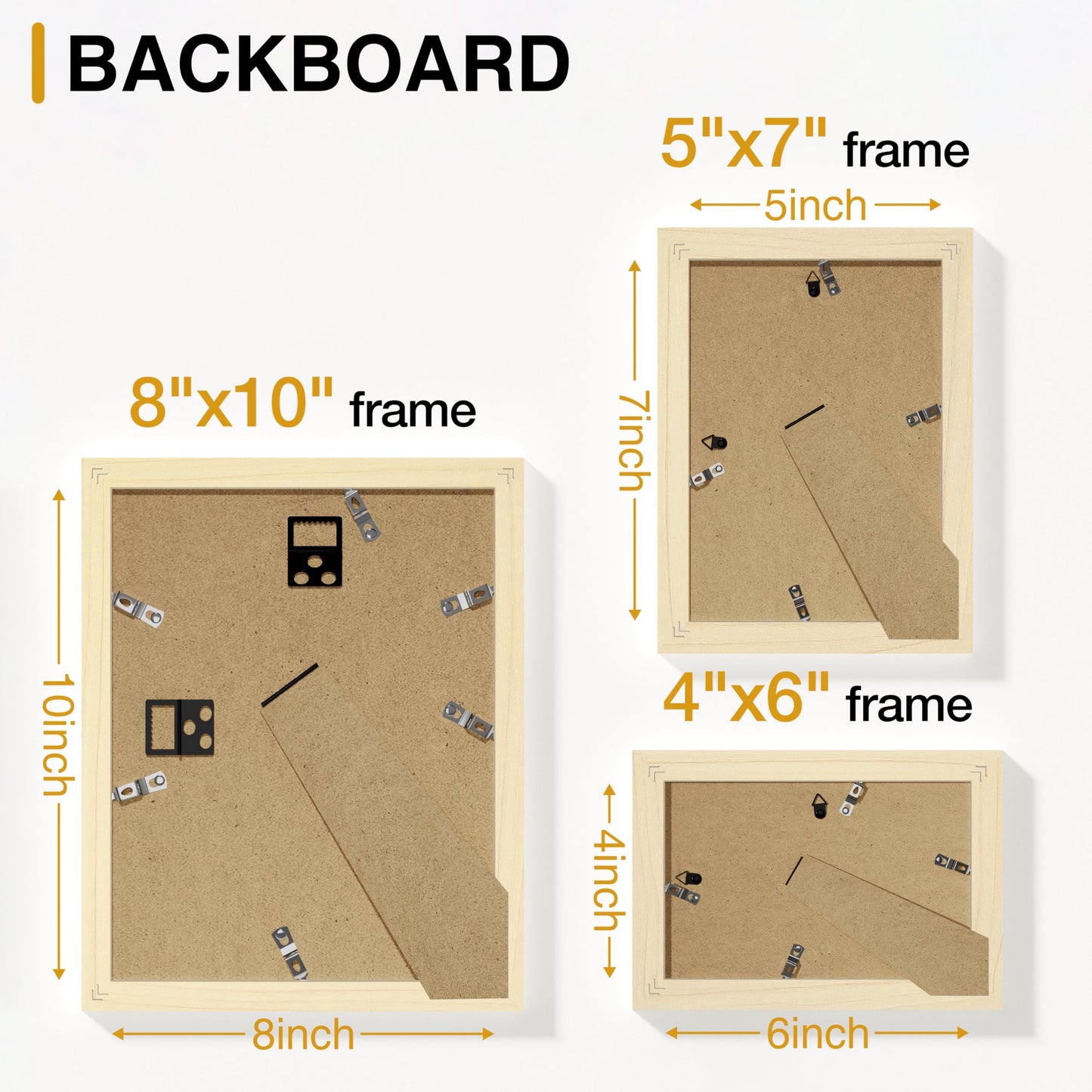 Vittanly Picture Frames Set of 10, Picture Frames Collage Wall Decor with Two 8x10, Four 5x7, and Four 4x6 Photo Frames, Gallery Wall Frame Set for Wall or Tabletop Display, Natural