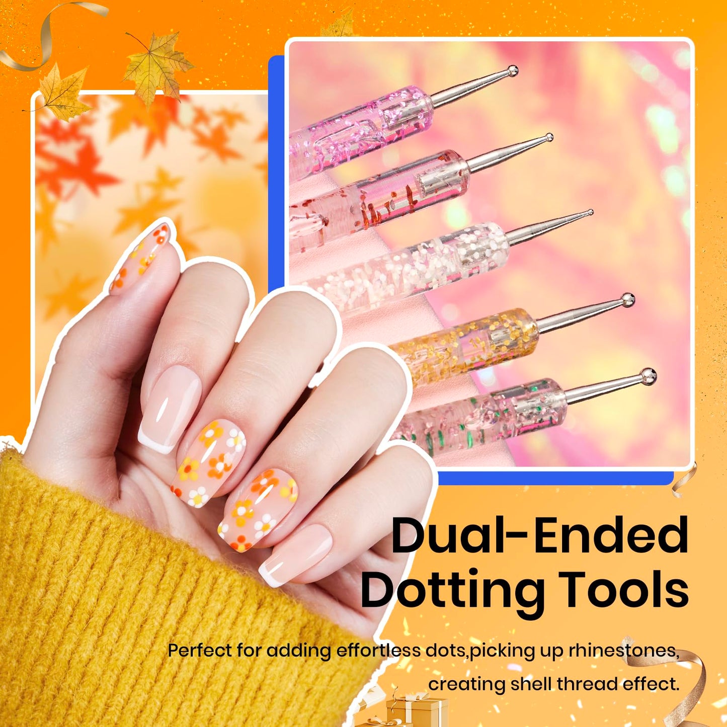 Beetles 150Pcs Soft Nail Sponges for Ombre, Colorful Nail Sponge wit & 31pcs Nail Art Brushes, Dotting Tools, Nail Art Pens, Dust Brush