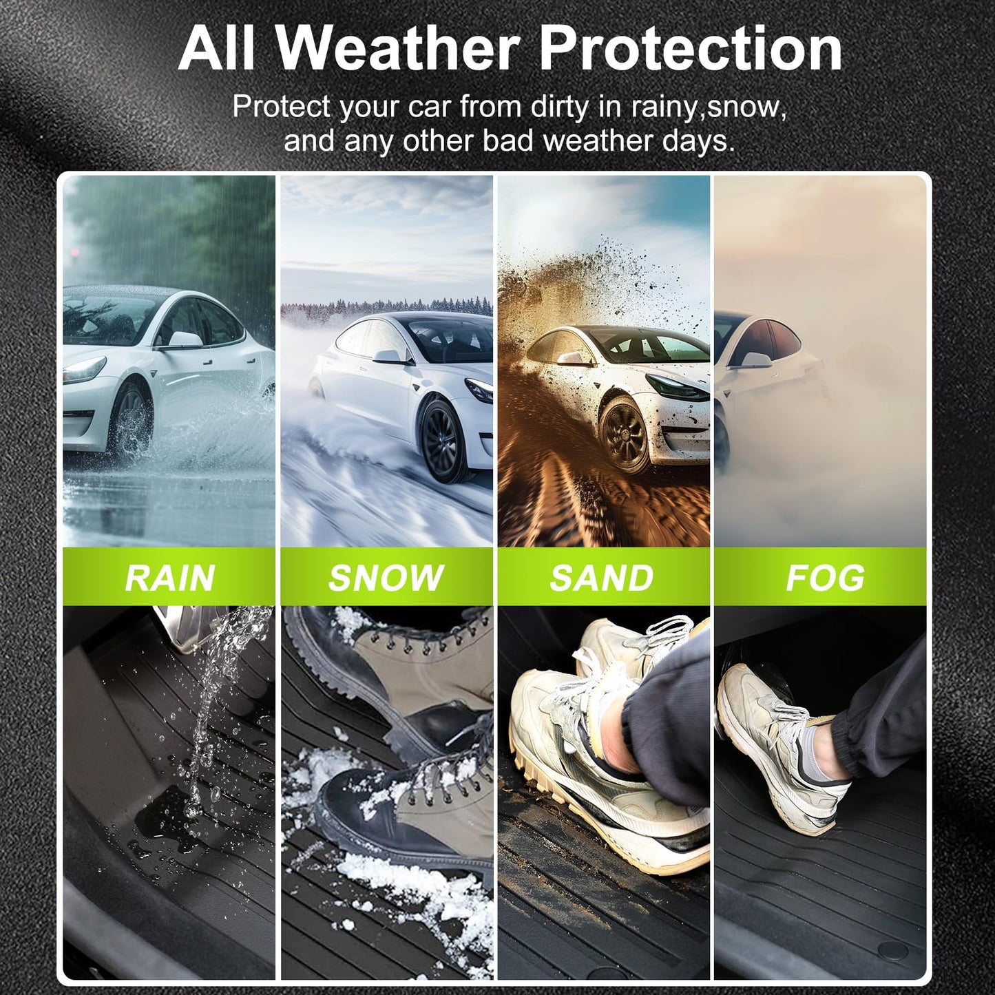 Foronetry Floor Mats for 2025 2026 Tesla Model Y Juniper, 8PCS All Weather Full Set Cargo Liners Accessories, 3D TPE Odorless Floor Mat Trunk Frunk Rear Mats for 5-Seater(Not Fit 7Seat and Standard)