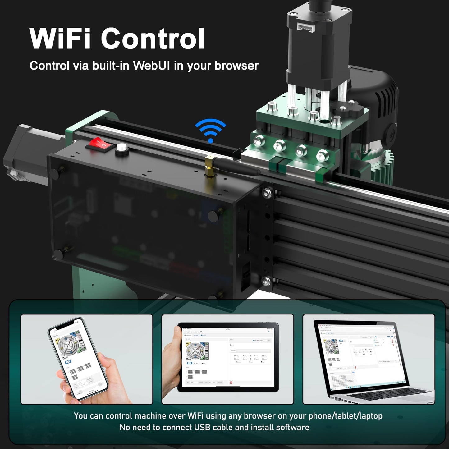 AnoleX CNC Router Machine 3030-Evo Max, All-Metal XYZ Axis Dual Steel Linear Guides with 800W Trimmer Router, ideal for Cutting Aluminum, Brass, Stainless steel, Wood, Acrylic, MDF, Plastics