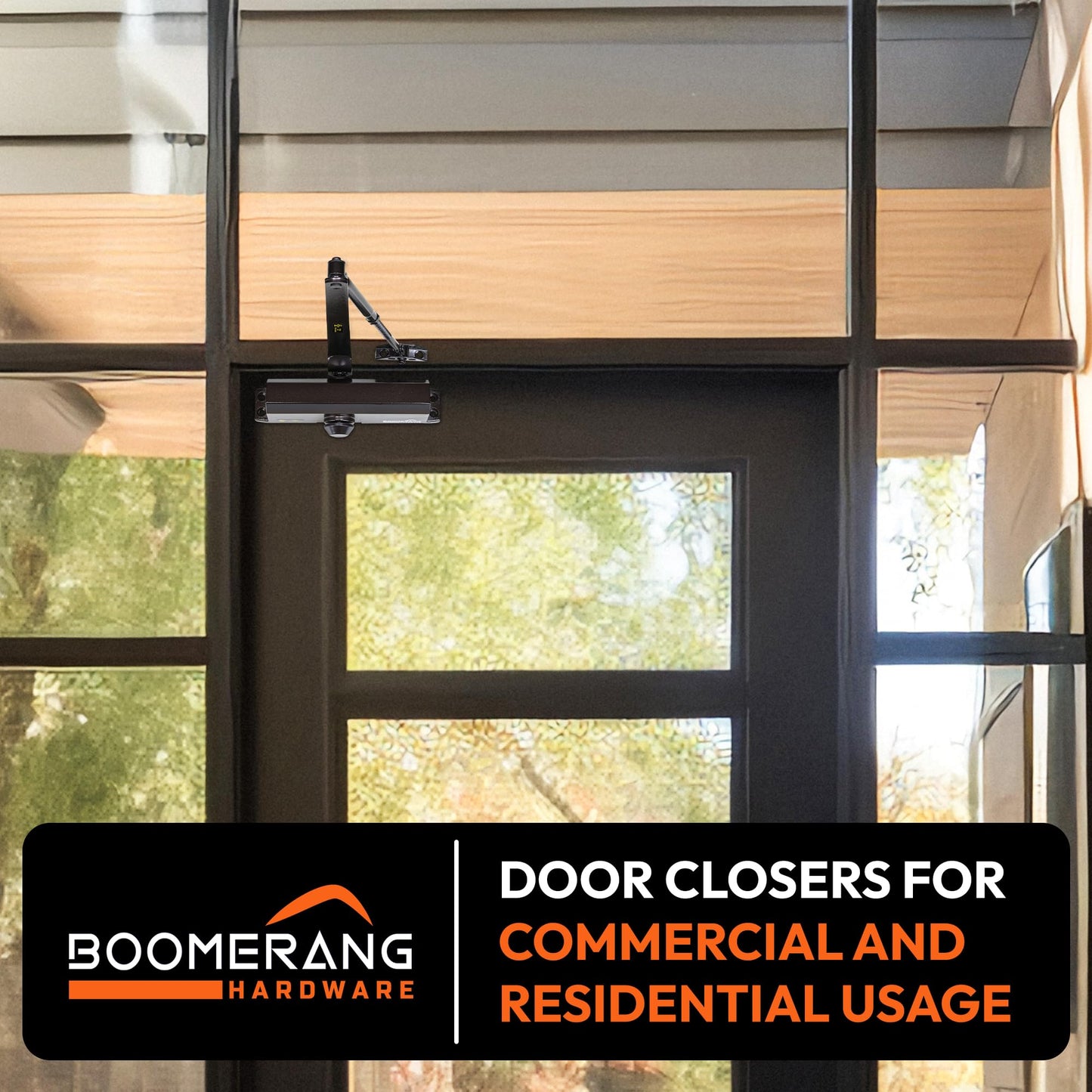 Boomerang D703 Medium-Duty Designer Auto Commercial Door Closer, Multiple Mount Options, Door Closer for Medium/High Traffic Areas, UL 3 Hour Fire Rated, Dark Bronze (US10B)
