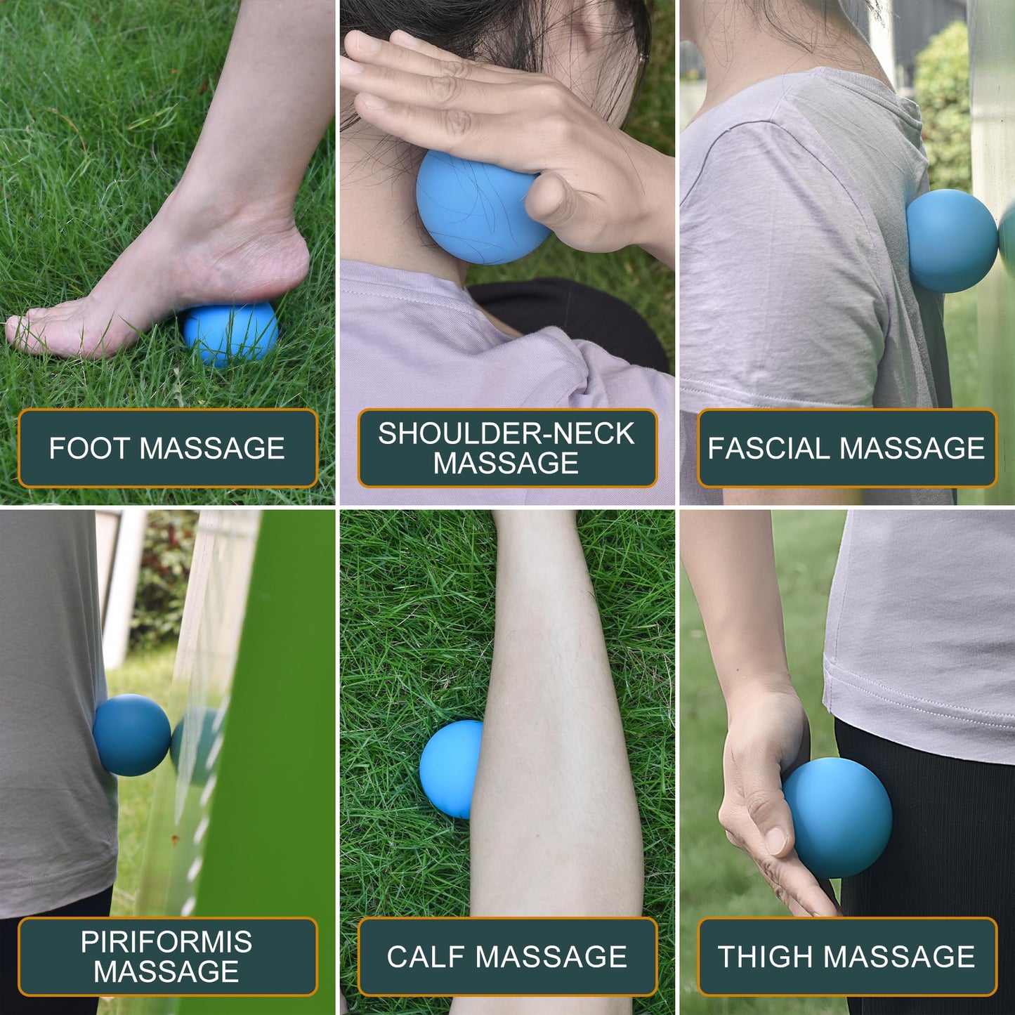 Massage Lacrosse Balls for Myofascial Release,Yoga Deep Tissue Massage,Trigger Point Therapy and Foot Plantar Fasciitis,Muscle Soreness Massager Ball (2Pack, Blue and Red)