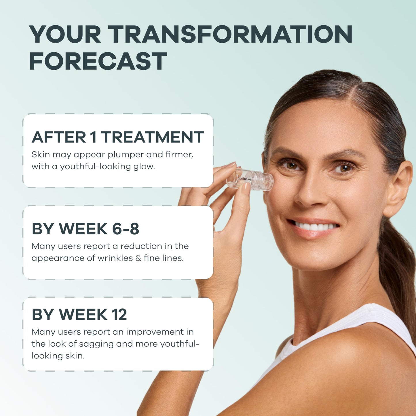 Seranova Micro Infusion System for Face & Neck 0.05mm Stamp with Hyaluronic Acid & Collagen Peptide Serum for Firmer Smoother-Looking Skin, Easy 5-Minute At-Home Skin Care Application - 3 Month Supply