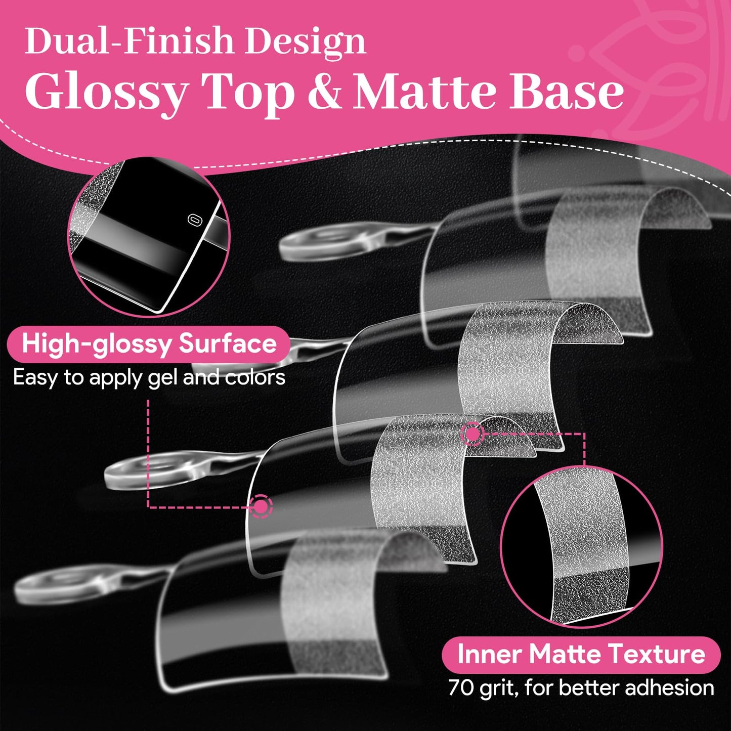 Qiek 510pcs Short Square Half Cover Nail Tips, No-File Pre-Buffed Clear Acrylic Press On Tips 15 Sizes with Half Sizes, 0.1mm Thin Back No C Curve for DIY Nail Extensions & Home Salon Beginners