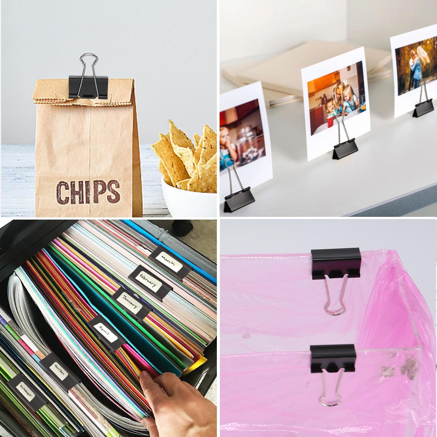 Ufmarine 72 Pcs Large Binder Clips 1.6 inch Length, Big Paper Clips for Office