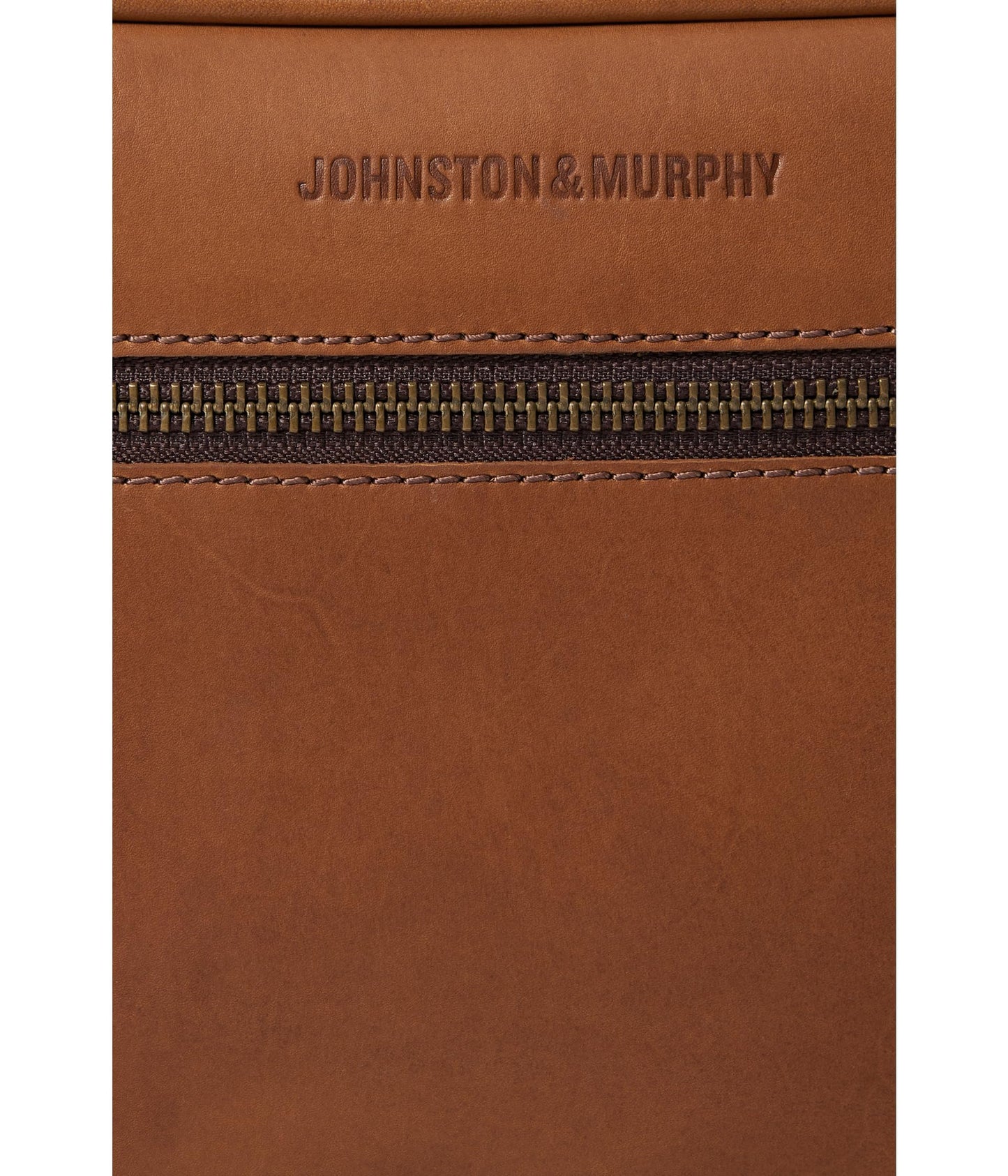 Johnston & Murphy Rhodes Travel Kit, Tan Full Grain, 23.5 x 10.5cm x 16cm