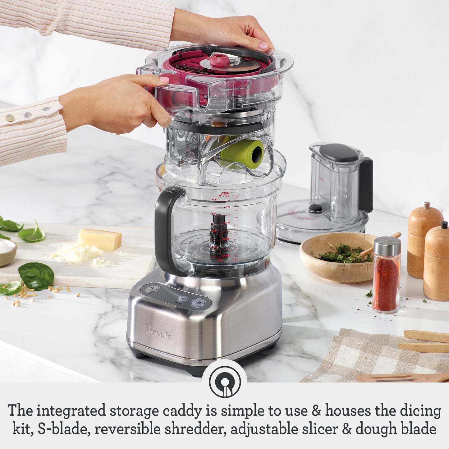 Breville BFP638 Paradice 9 Cup Food Processor and Dicer, Small, Brushed Stainless Steel