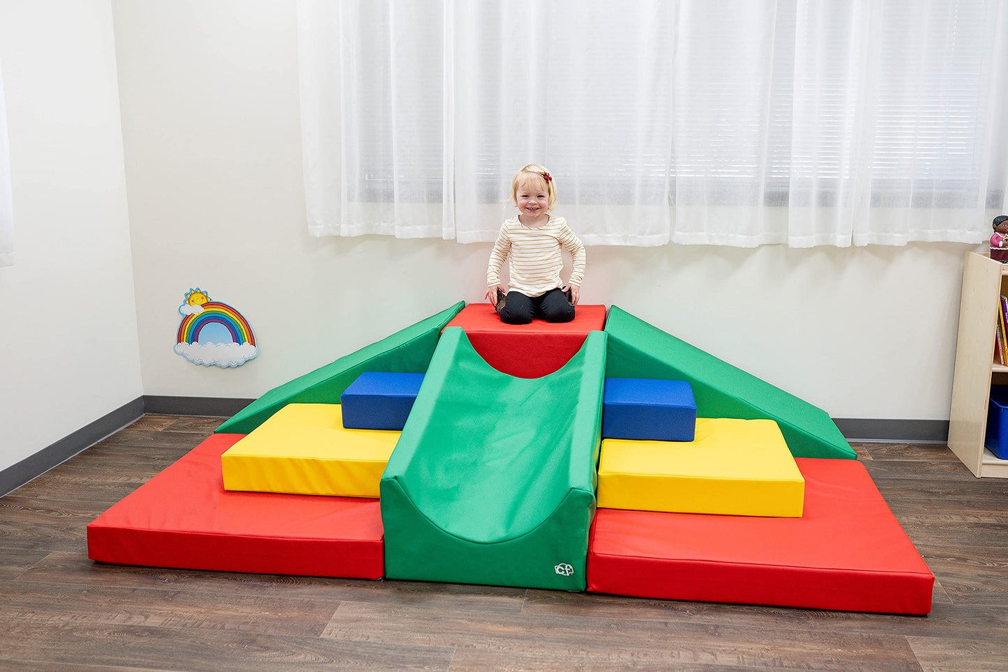 Children's Factory Highlands Climber, Rainbow, CF322-217, Baby Playroom Climber, Indoor Playground for Classroom or Daycare, Toddler Nursery Activity,multi