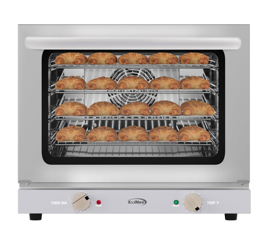 KoolMore 23 in. Countertop Convection Oven for Half-Size Pans with 4 Racks and 2800W of Power in Stainless-Steel - 208/240V, 2.3 cu. ft. ETL Listed (KM-CTCO220-23)
