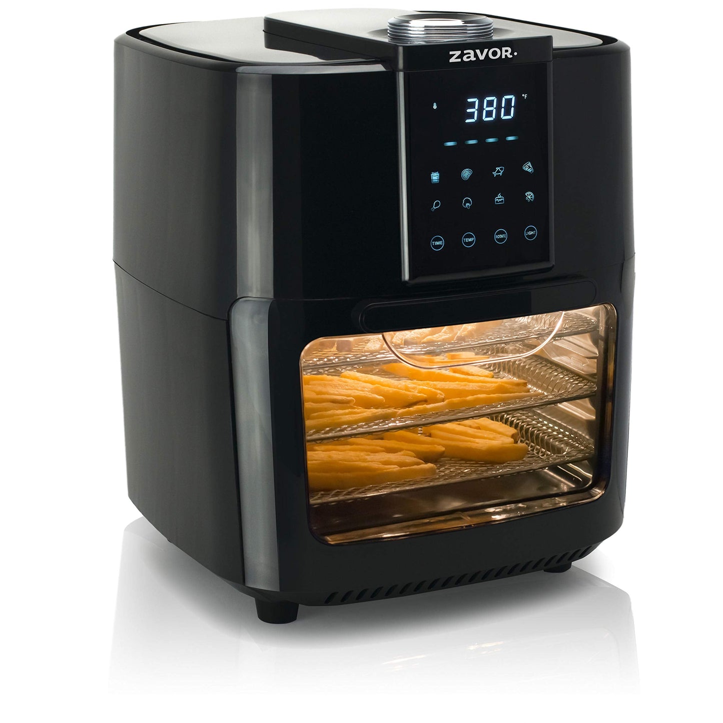 Zavor Crunch 12 Qt Air Fryer Dehydrator Combo with Rotisserie, Toaster Oven, Grill, Roaster & Convection Oven Functions | 8 Presets, Large Capacity, Accessories & Recipe eBook, Black