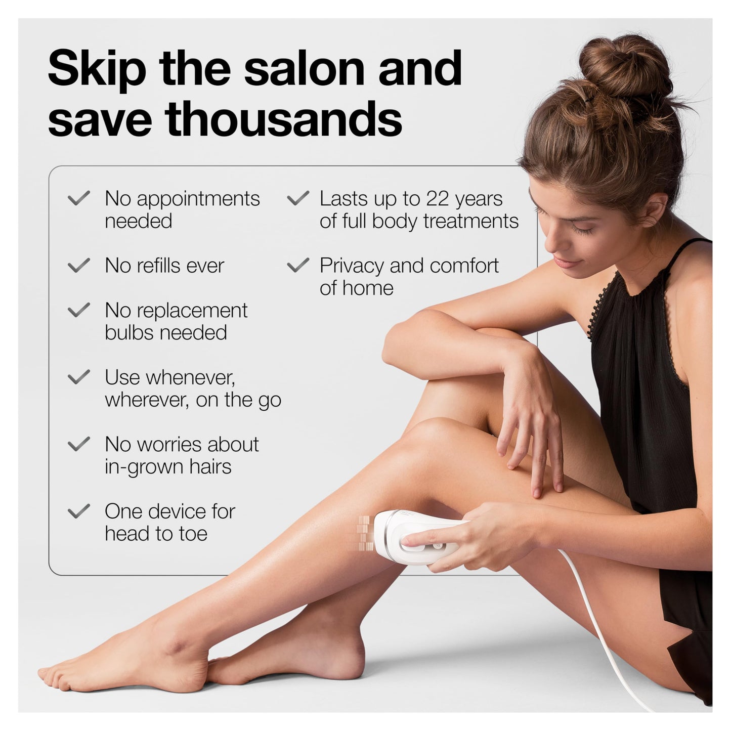 Braun IPL Long-Lasting Hair Removal System for Women and Men, Silk Expert Pro 3 PL3221, Permanent Visible Hair Reduction, Head-to-Toe Usage, for Body & Face, Alternative to Salon Laser Hair Removal