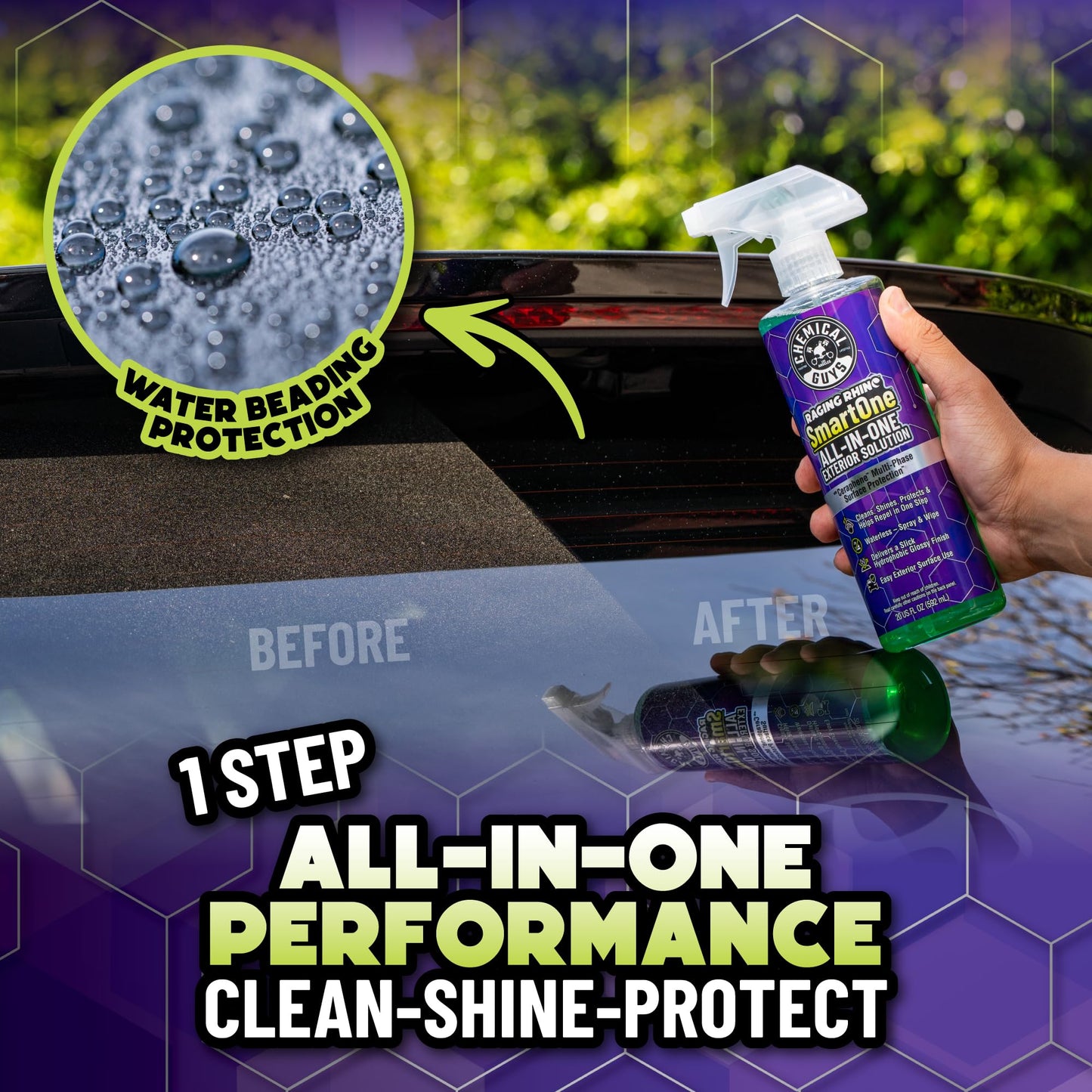 Chemical Guys Raging Rhino Waterless Car Wash And Quick Detailer Spray And Wipe Exterior Cleaner 2 Pack (20 Oz Each) With 6 Premium Microfiber Towels