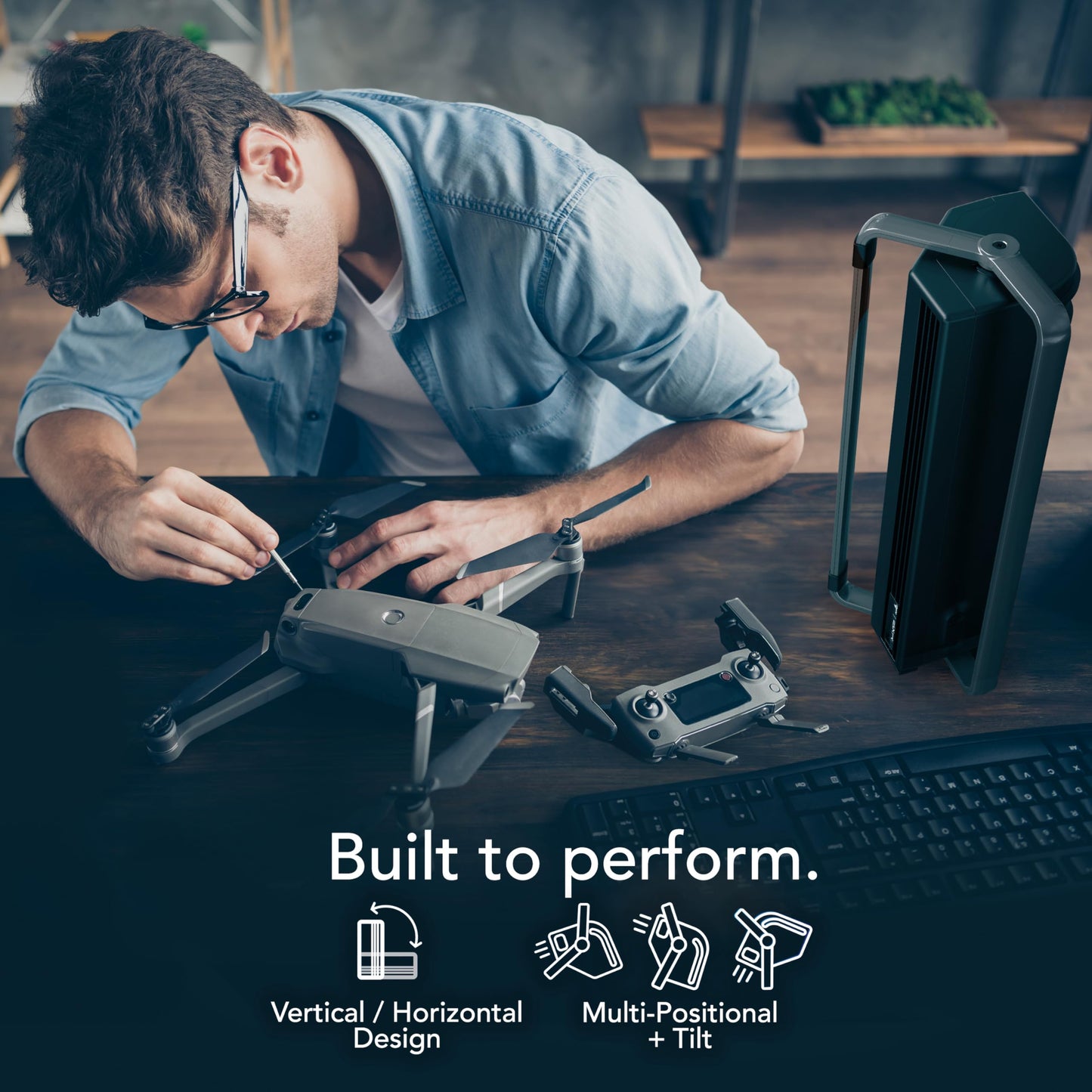 Vornado BXR Horizontal and Tower Fan, Multi-Position and Multidirectional High Velocity Fan, Pivoting Carry Handles, 20 Inch, Directs Cool Air Upward, Powerful Cooling, 3 Speed Settings, Black