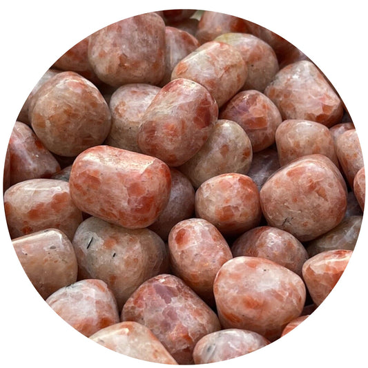 GAF TREASURES 5 Pcs Sunstone Tumbled Stones, Polished Sunstone Gemstone, Sunstone Healing Crystals (Sunstone)