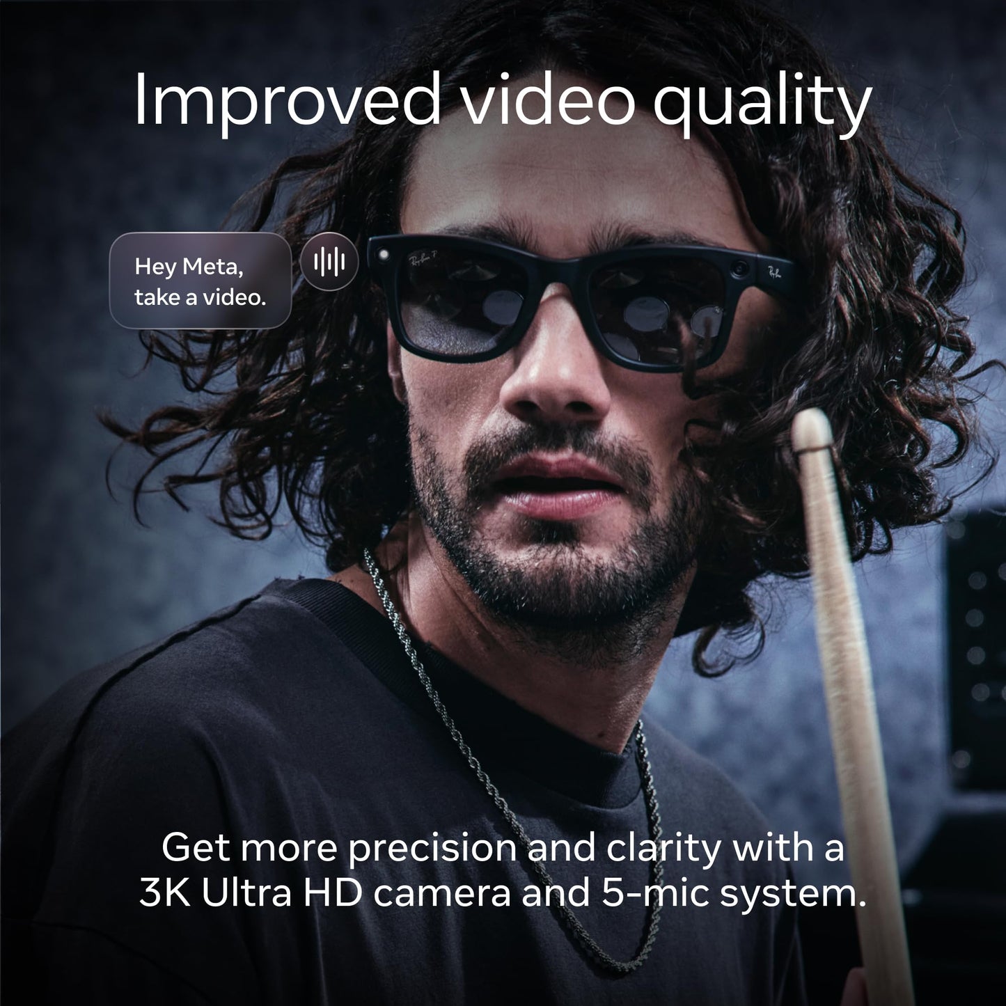 Ray-Ban Meta (Gen 2), Wayfarer, Shiny Black | Smart AI Glasses for Men, Women — 2X Battery Life — 3K Ultra HD Resolution and 12 MP Wide Camera, Audio, Video — Green Lenses — Wearable Technology