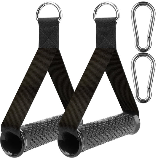 Ultra Heavy Duty Exercise Handles, Cable Handles Gym Equipment Attachment, Double D-Ring Grips, Encrypted Webbing, Design Non-Slip Comfort Grips