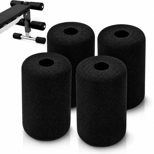 POPETPOP 4 Pcs Foot Foam Pads Rollers Replacement: Foam Foot Pad Rollers Tube Cover, Gym Replacement for Weight Bench, Leg Extension, Exercise Machine (Black)