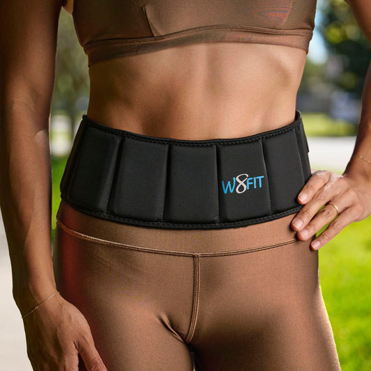 W8FIT Adjustable Weighted Belt for Men & Women – Rucking Belt for Walking, Hiking & Strength Training (8 LB Medium)