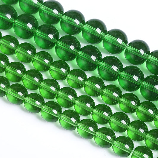 8MM 46PCS Green Glass Spacer Loose Beads for Jewelry Making DIY Bracelet Necklace