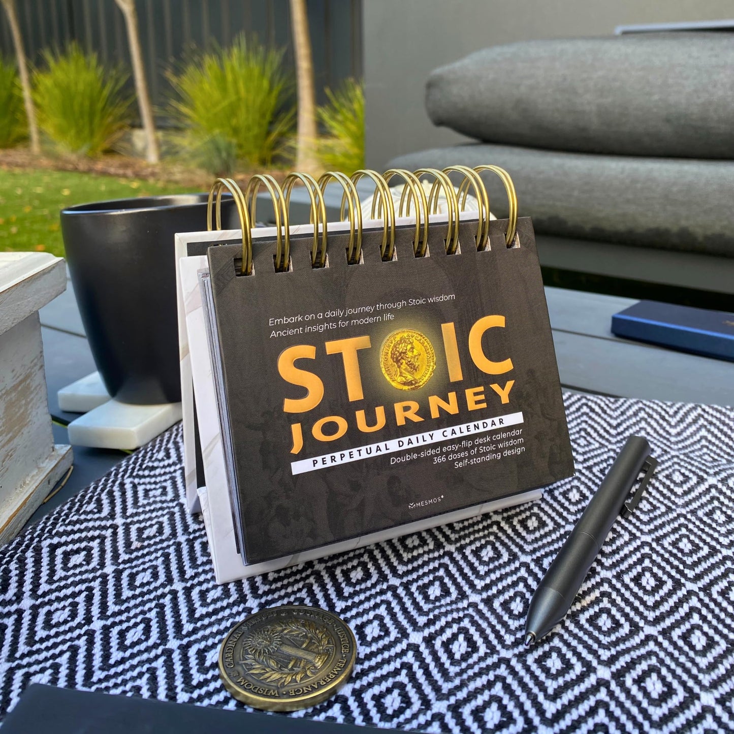 MESMOS 366 Daily Stoic Calendar, Administrative Professional Day Gifts, Inspirational Gifts for Men, Men's Gifts, Daily Affirmations Office Desk Decor for Men, Motivational Self Care Office Desk