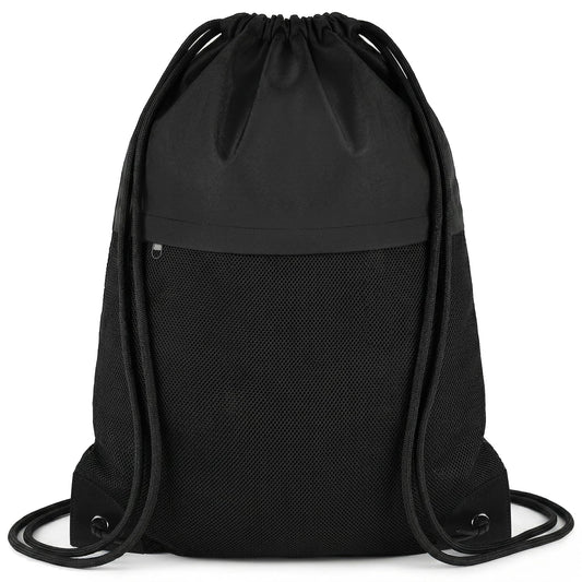 TILYMOL Drawstring Backpack Gym Bag - String Gym Bag for Men & Women, Lightweight Cinch Sports Sackpack for Beach, Travel, Yoga, Swimming, Black