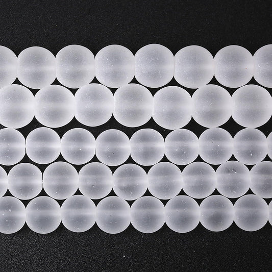 6MM 60PCS Matte White Glass Spacer Loose Beads for Jewelry Making DIY Bracelet Necklace