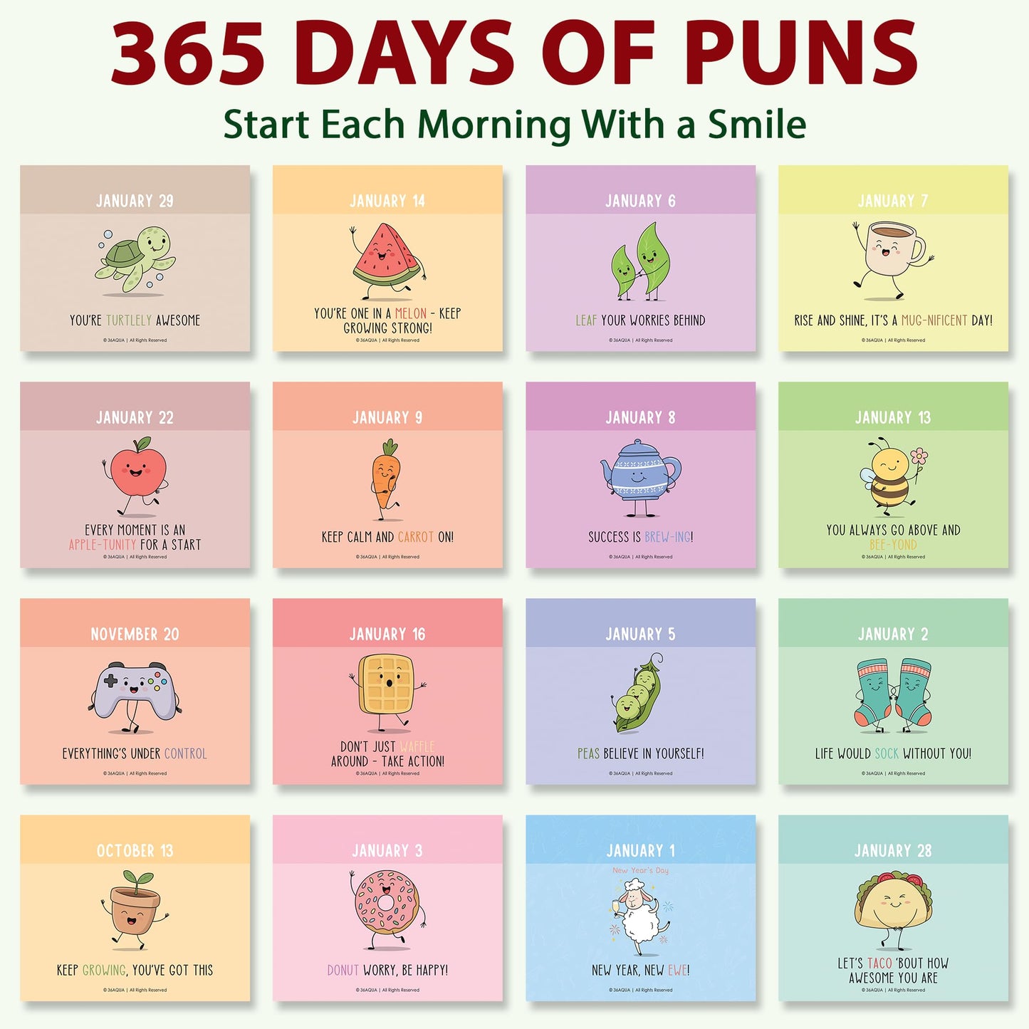 2026 Funny Pun Flip Calendar - Perpetual Daily Desk Calendar with 365 New Puns & Jokes - Humor Gift for Friends, Family, Coworkers - Punny Gifts, Office & Home Decor