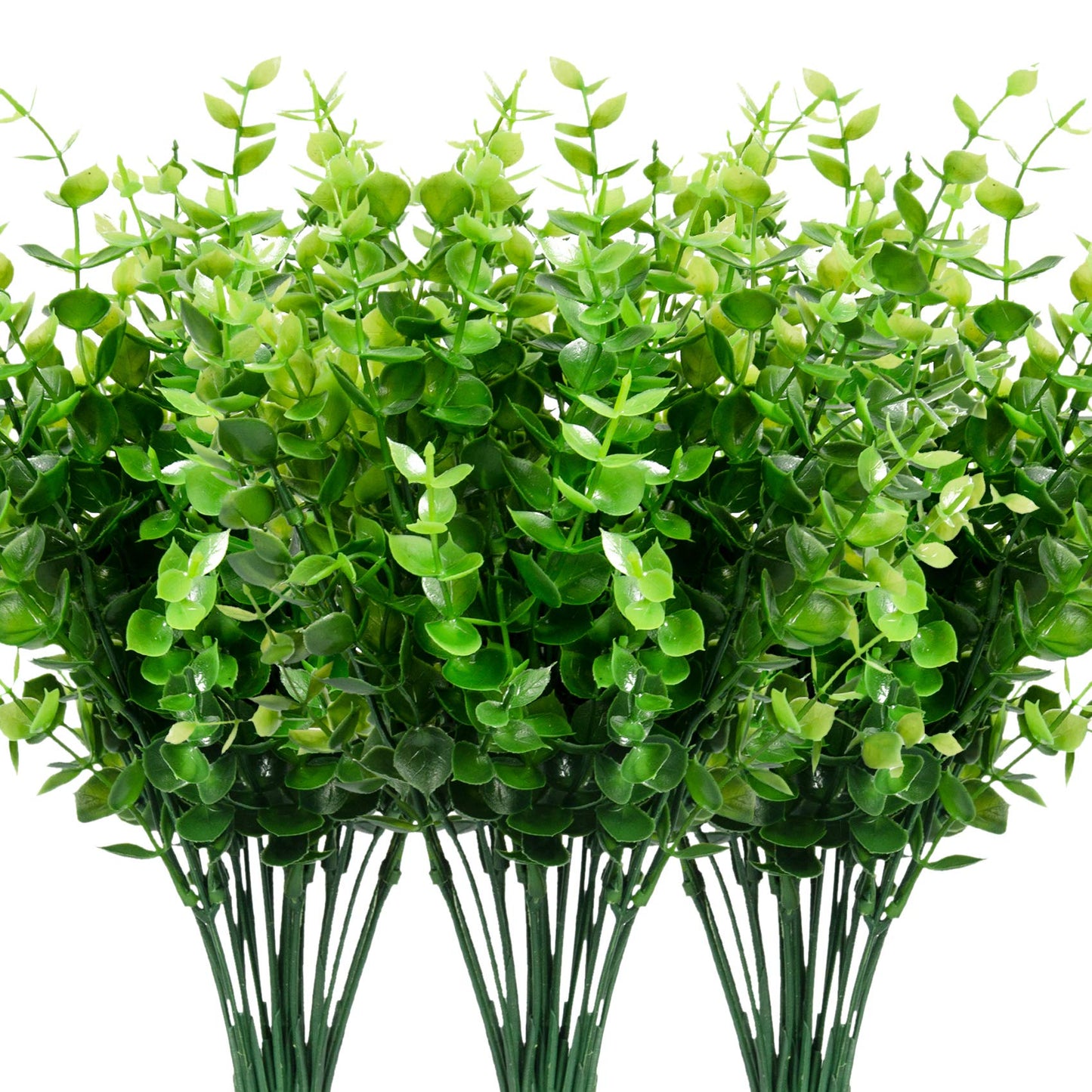 Besteek 9 Bundles Fake Plants Artificial Boxwood Greenery 63 Stems Fade Resistant Faux Plastic Plants for Garden Farmhouse Porch Patio Window Box Wedding Office Home Indoor Outdoor Decor