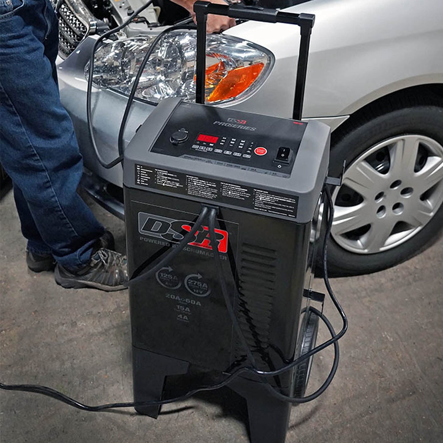 Schumacher DSR ProSeries Wheeled Battery Charger/Trickle Charger/Desulfator/Booster/Engine Starter - 6/12 Volt, 125/275 Amp, Model Number DSR122