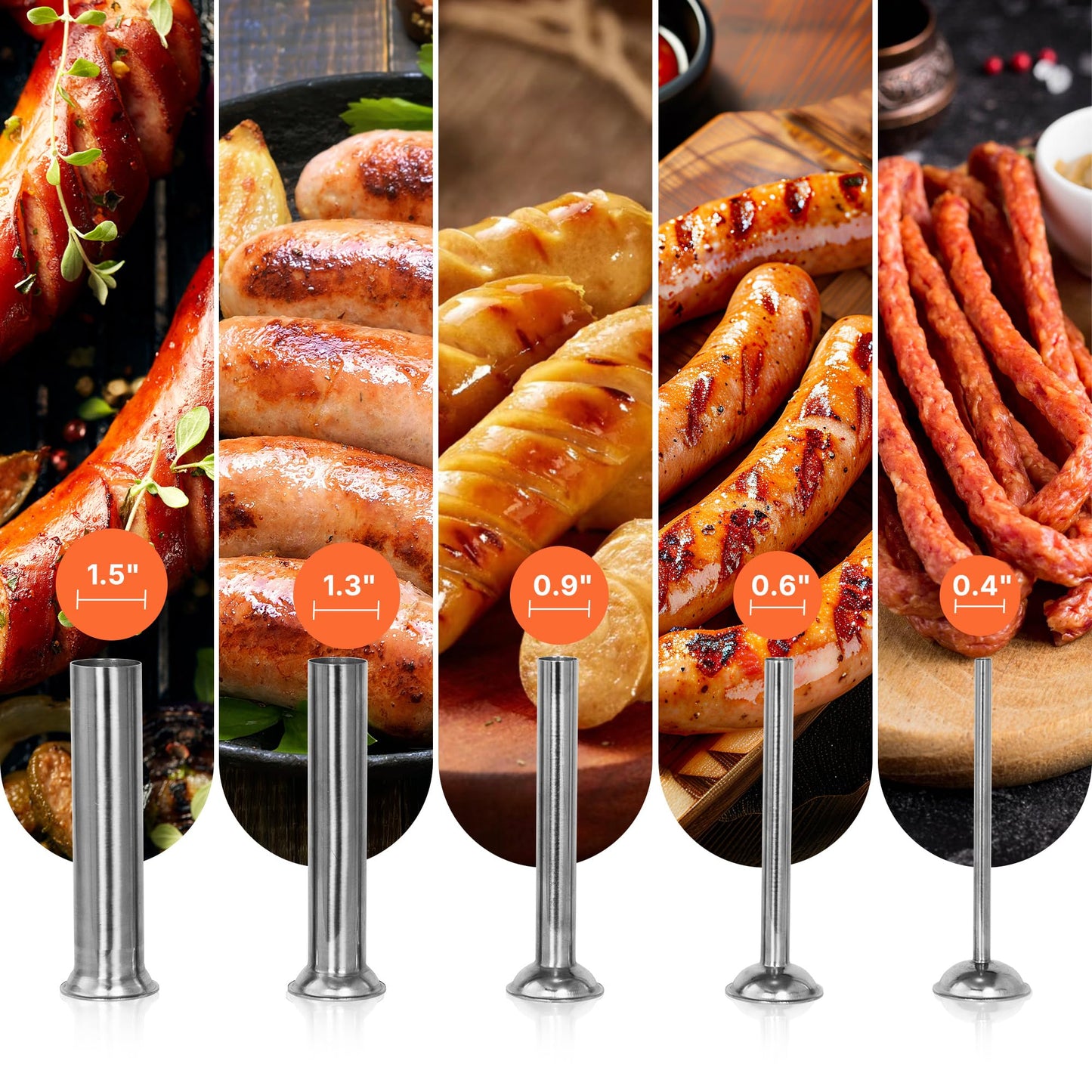 20LBS/10L Electric Sausage Stuffer - Commercial-grade stainless steel with 5 tubes, foot pedal & speed control. Perfect for home/professional use