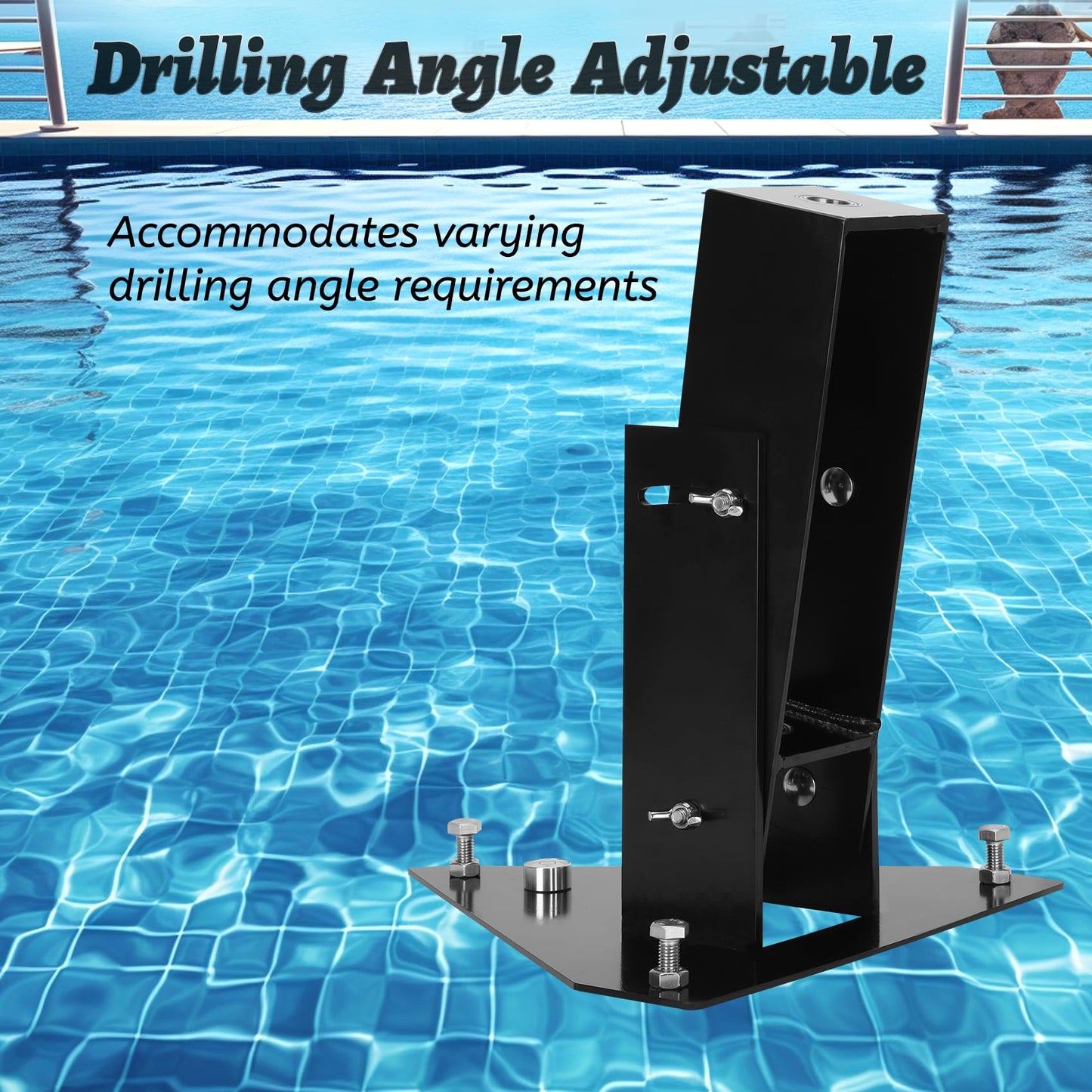 Foinwer Pool Fence Drill Guide with Bubble Level | Adjustable Angle Pool Fence Drill Guide with 5/8" Anchor Hole Size | DIY Pool Safety Fence Installation Assistant