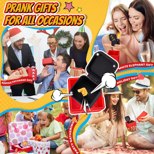 Aodomis 3.74 Inch Gotcha Box Prank with Surprise Finger, Annoying Gift Box with Finger,3D Printed Prank Gift Box with Screws & Pop Up Finger, La Puta Caja Broma Birthday Gifts for Friends Her/Him