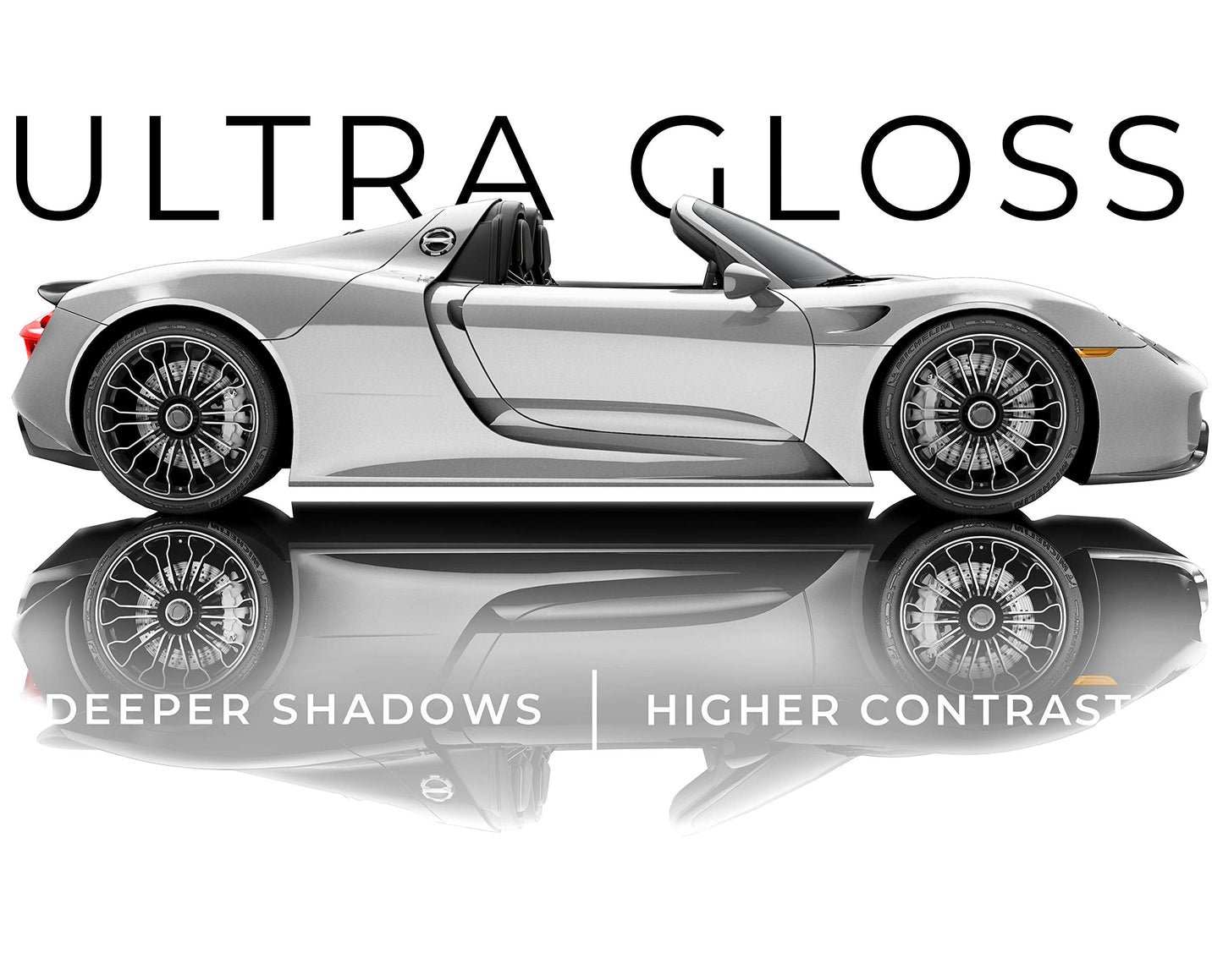 VViViD+ Ultra Gloss Silver Metallic Vinyl Car Wrap Premium Paint Replacement Film Roll with Nano Air Release Technology, Stretchable Protective Cap Liner, Self Adhesive, Indoor Outdoor (50ft x 5ft)