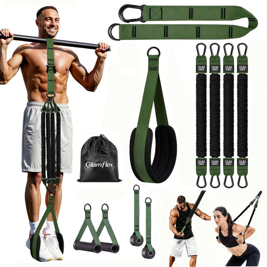 Pull Up Assistance Bands Set,Adjustable Heavy Duty Pull Up Assist Workout Bands for Men, Women, and Seniors,Resistance Bands for Pull Ups,Pull Up Bar Accessories (Army Green)