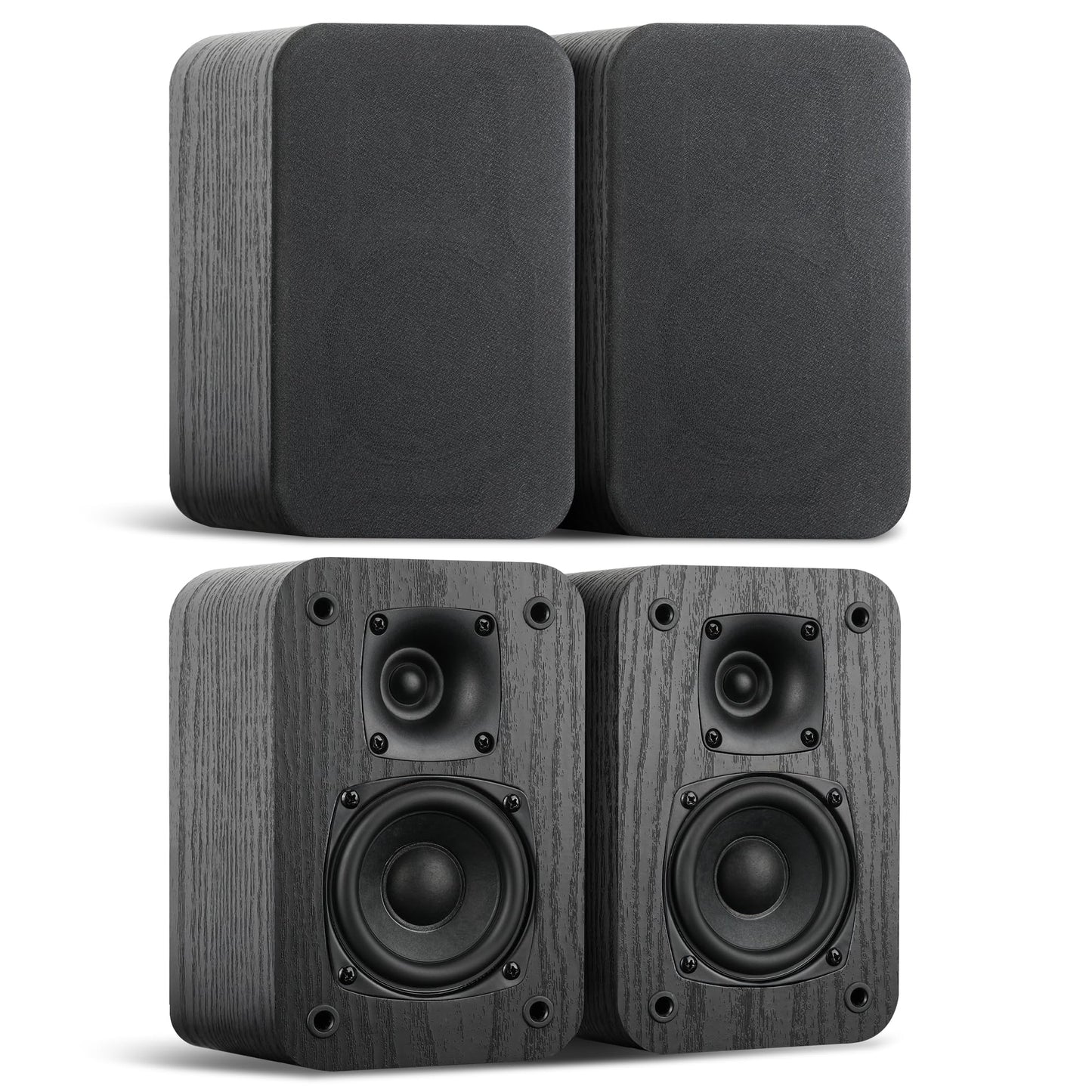 Saiyin 5.0 Home Theater System, 230w Peak Power HiFi Surround Sound Speakers with Stereo Surround Sound and Classic Rretro Wood Grain for TV/PC, Passive, Amplifier Required (Cable Not Included)