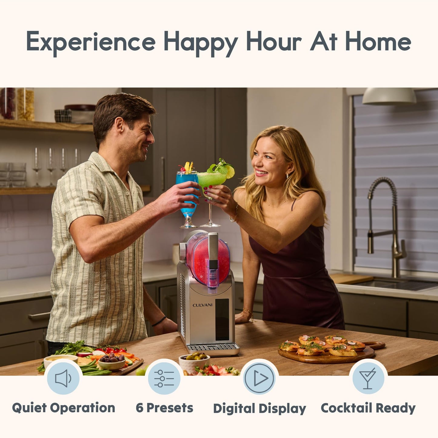 Chillux Frozen Drink Maker for Home Bar | Digital Display Slushie Machine, Margarita & Cocktail Slush Maker | Quiet Operation, Easy Clean, 6 Preset Modes, 4-Hour Cooling for Parties & Family Fun