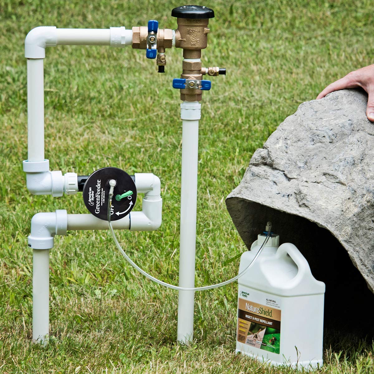 American Hydro Systems GreenFeeder Automatic Liquid Injector System, Works with Residential or Commercial Lawn Irrigation System, Use with NatureShield or GrassSoGreen