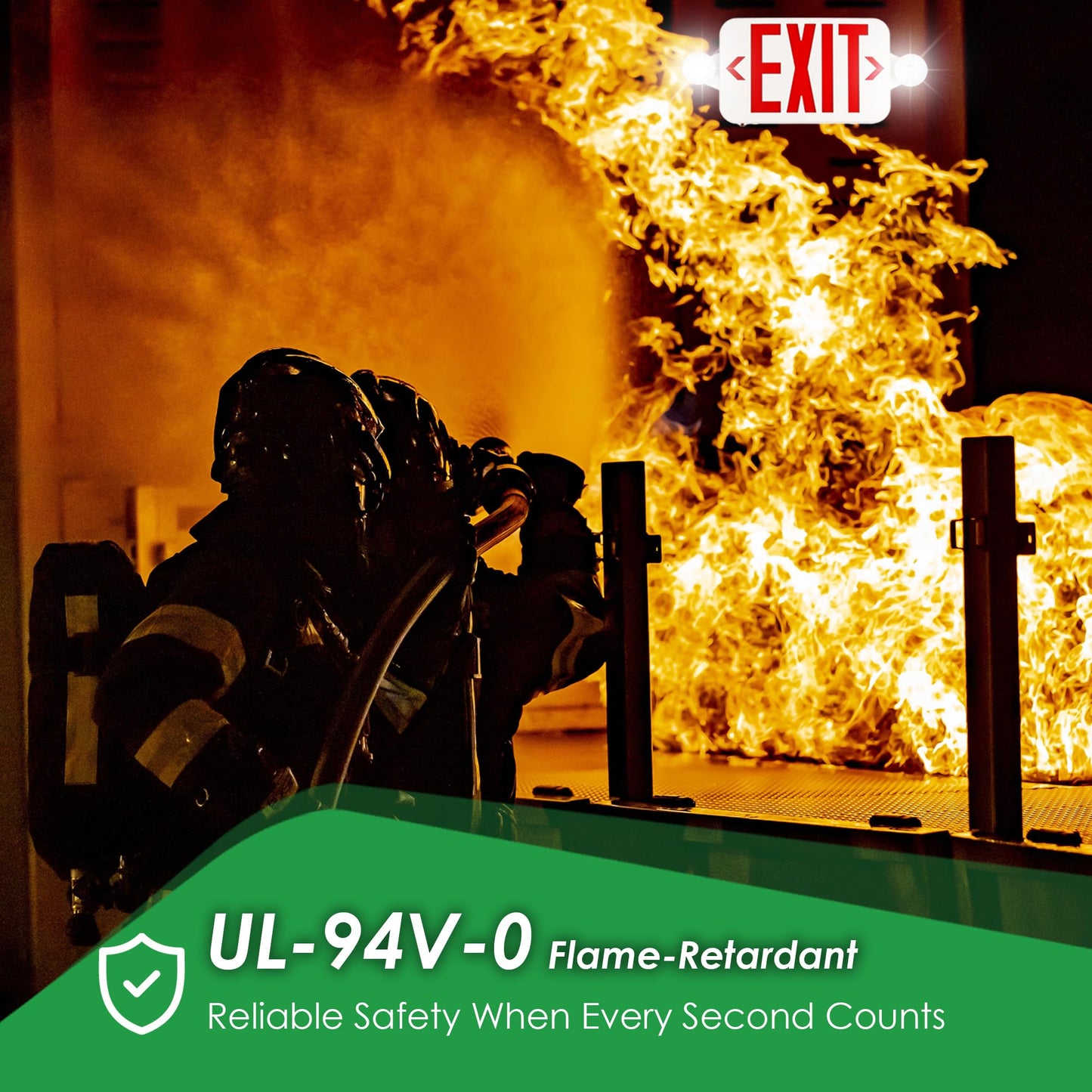 Gruenlich LED Exit Sign Combo with Emergency Lights, Adjustable Heads, Battery Backup, UL 924 Qualified, AC 120-277V, Commercial Emergency Exit Light for Business- 12 Pack