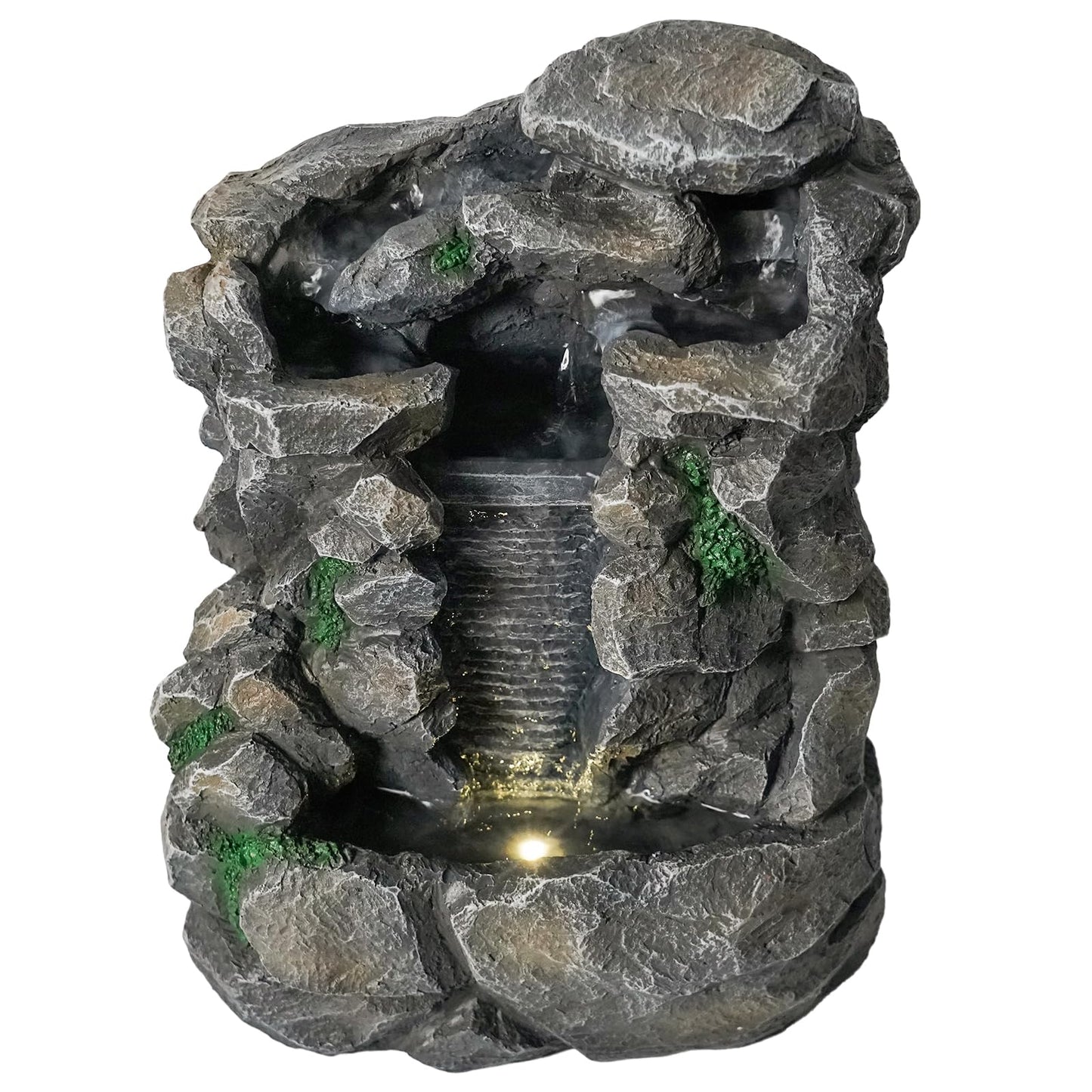 WZAPPKEW Waterfall Fountain Indoor Water Fall Theme Tabletop Zen Fountain for Home Decor Desk Fountain for Relaxation Meditation(Waterfall)