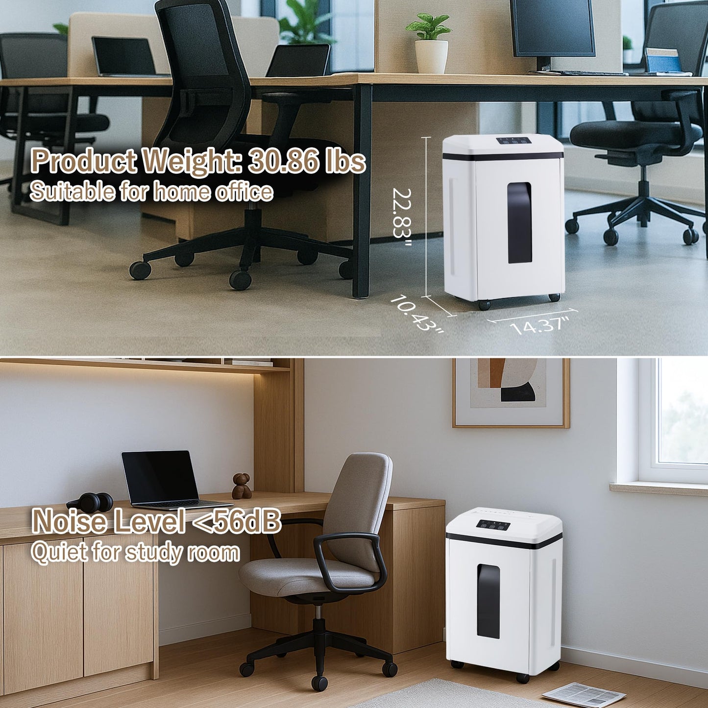 Effeluviate Professional Commercial Paper Shredder: P-7 Security Super Micro-Cut 1x1.7mm 7 Sheets/CDs/Cards/Staples 6-Gal Bin Heavy Duty for Home/Office/Industrial/Business Use-Confidential Documents