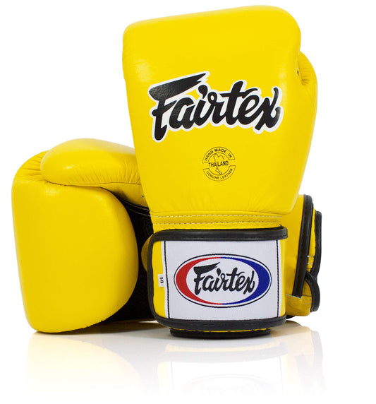 Fairtex BGV1BR Muay Thai Boxing Breathable Gloves for Men, Women, Kids | MMA Gloves, Kickboxing, Gym, Workout | Premium Quality, Light Weight & Shock Absorbent 14 oz Boxing Gloves-Yellow