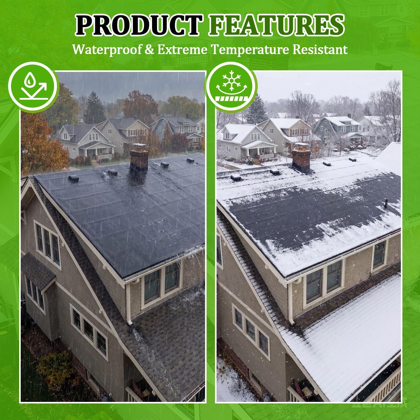 Pushglossy 1 Roll EPDM Rubber Roofing Membrane 39" x 20ft, Self-Adhesive Waterproof Underlayment, 50 Mil Reinforced Flat Roof Sheet, Ice and Water Sheet for RV, Shed, Garage and Patio