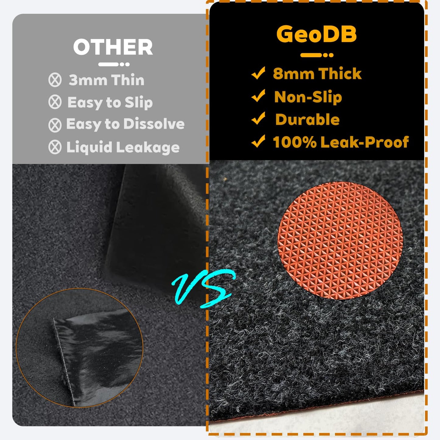 Garage Floor Mat Thick 1/3", 98" x 79" Heavy Duty Rubber Oil Spill Mat for Driveway Outdoor, Absorbs Grease Water Leak-Resistant Containment Protector Carpet for Auto Shop Under Car, Black