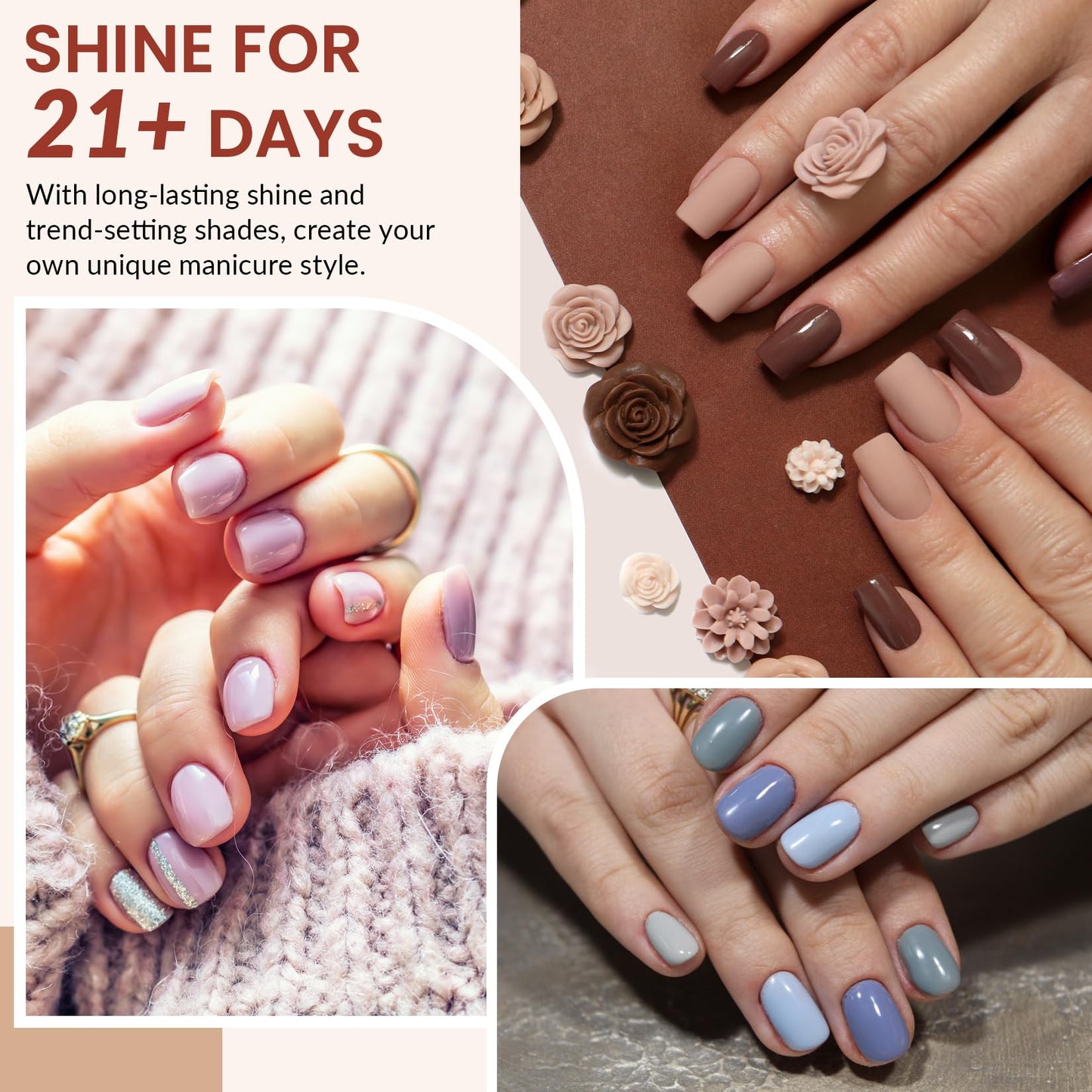 VANREESA 24 Colors Gel Nail Polish Kit with U V Light 42 Pcs Gel Polish Nail Kit Glossy & Matte Top Coat Complete Nail Kit with Manicure Tools Gifts for Women