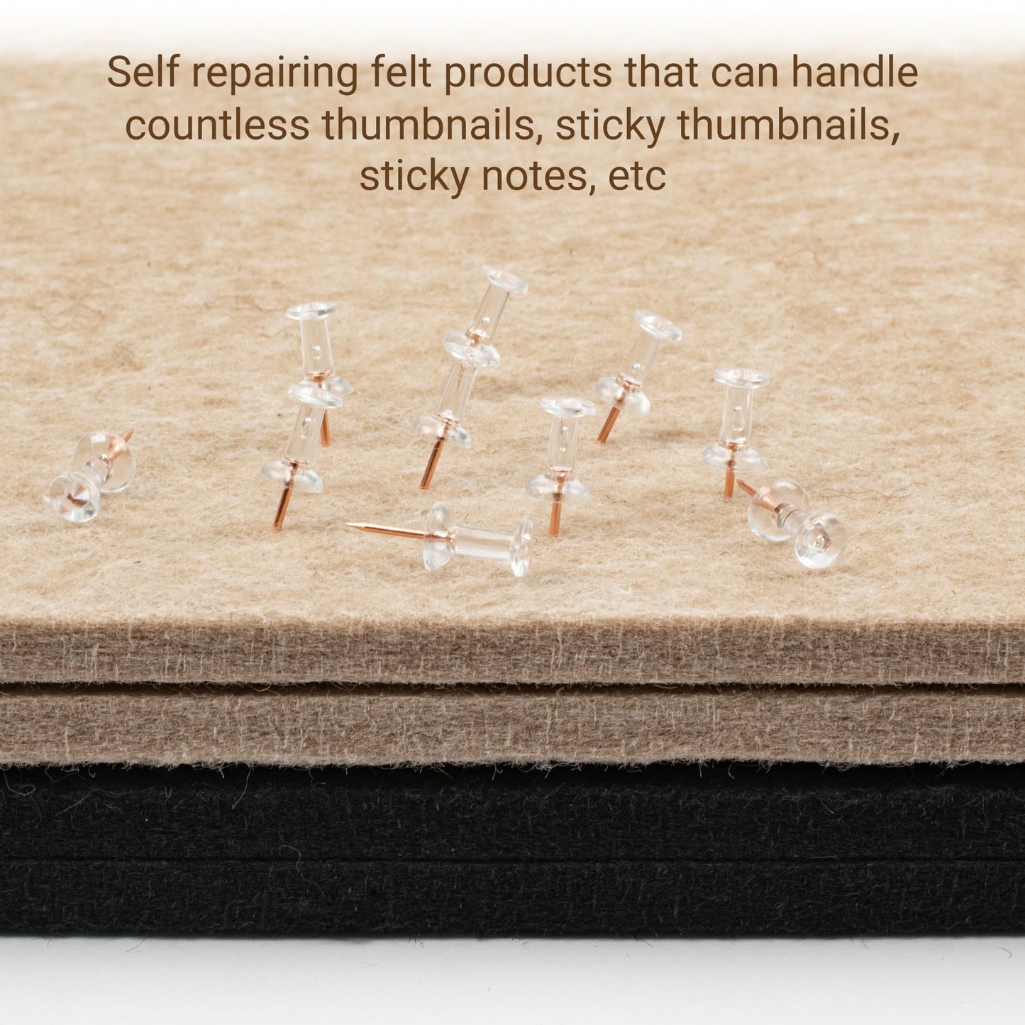 AKTOP Large Black Cork Board 48" x 36", Foldable Felt Notice Pin Board for Wall, 4' x 3' Decorative Bulletin Board Photo Display Board with Self-Adhesive Tape for Office, School & Home, 25 Pushpins